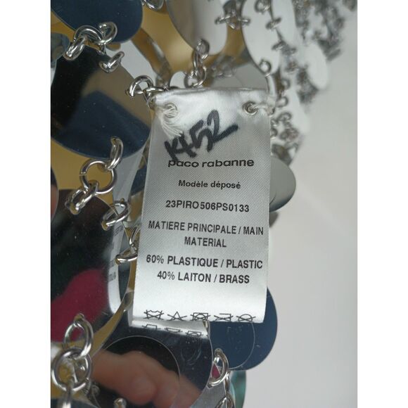 Paco Rabanne Women's Silver Sparkle Discs Chainmail Mini Dress Size 38 FR $4150+ - Picture 7 of 8